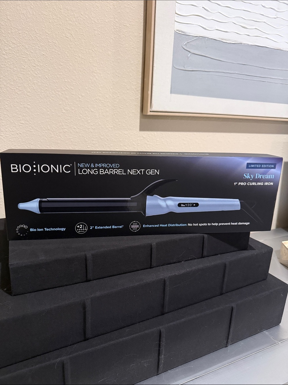 Bio Ionic Long Barrel Next Gen Pro Curling Iron 1" Sky Dream Limited Edition NIB - Picture 3 of 8